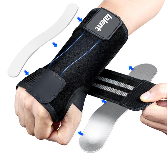 Lalent Carpal Tunnel Wrist Brace Night Support for Men Women - Adjustable Wrist Support Splint with 3 Straps, Hand Brace for Pain Relief, Tendinitis, Arthritis, Sprain (Right Hand, S/M)