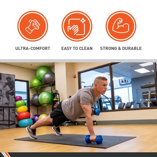 Body Sport Urethane Aerobic Dumbbells, 7.5 lb. (2-Pack) - Premium Hand Weights with Solid Steel Core & Ergonomic Gel Coating for Fitness Training & Strength Building