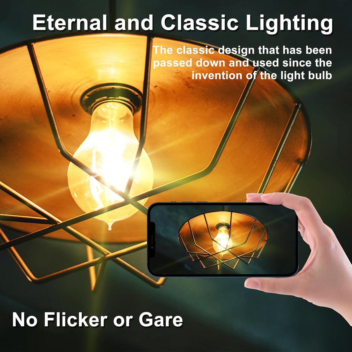 60W Vintage Edison Light Bulbs - A19/A60 Soft Amber Dimmable Bulbs, 12 Pack