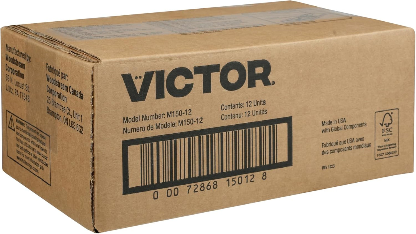 Victor Mouse Traps | M150-12 Wooden Traps with Metal Pedal - Eco-Friendly Pack of 12