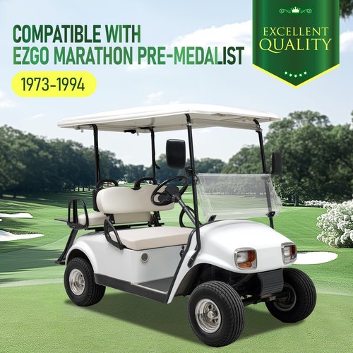 Wutist Golf Cart Front Seat Bottom Assembly Compatible with 1973-1994 EZGO Marathon Pre-Medalist Replacement Seat Cushion Bottom Plastic Foam Wood White