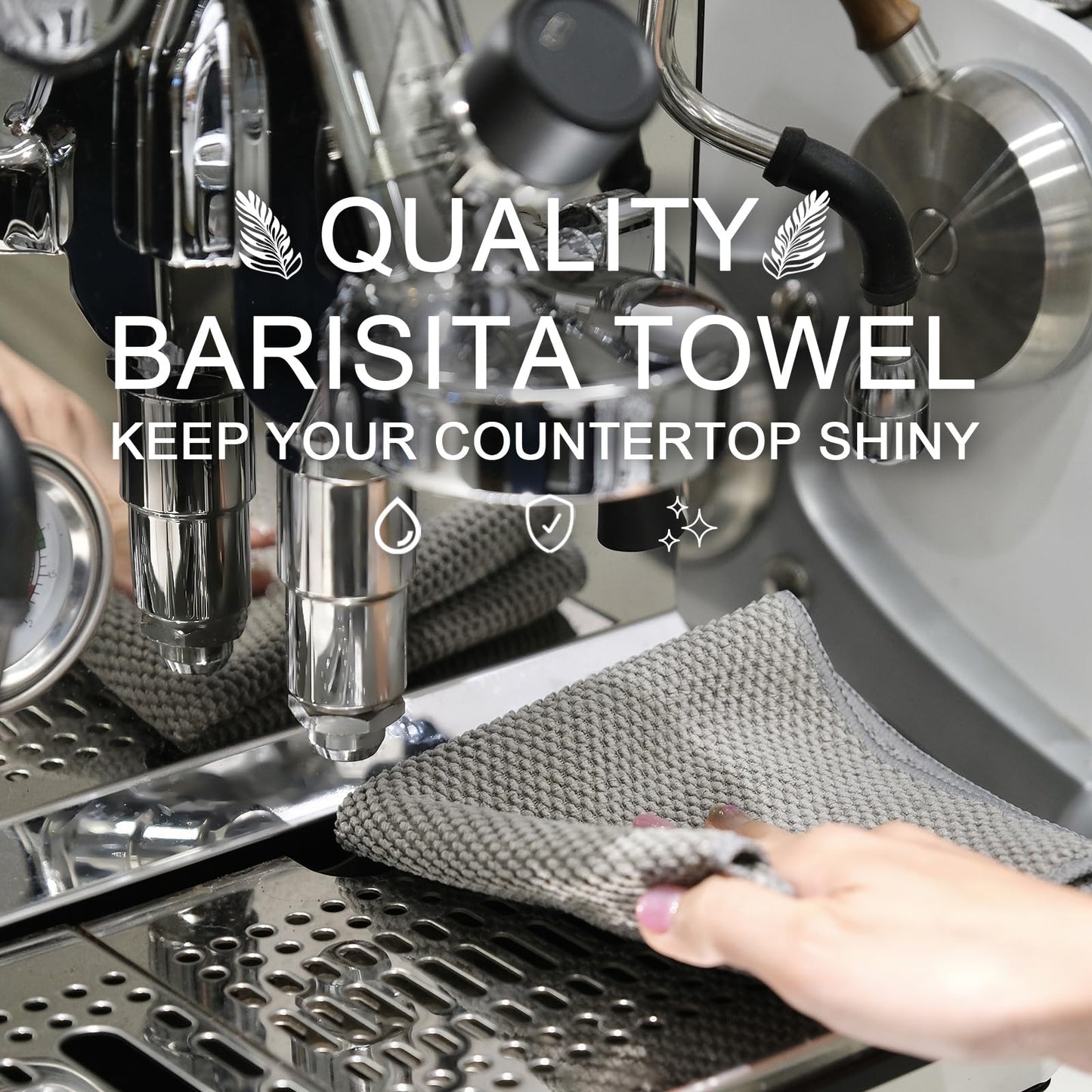 Cnyobvi 12Pack Barista Towels, Barista Microfiber Cloths, Coffee Cleaning Accessories for Espresso Machine, Steam Wand, Countertop,12”x12”