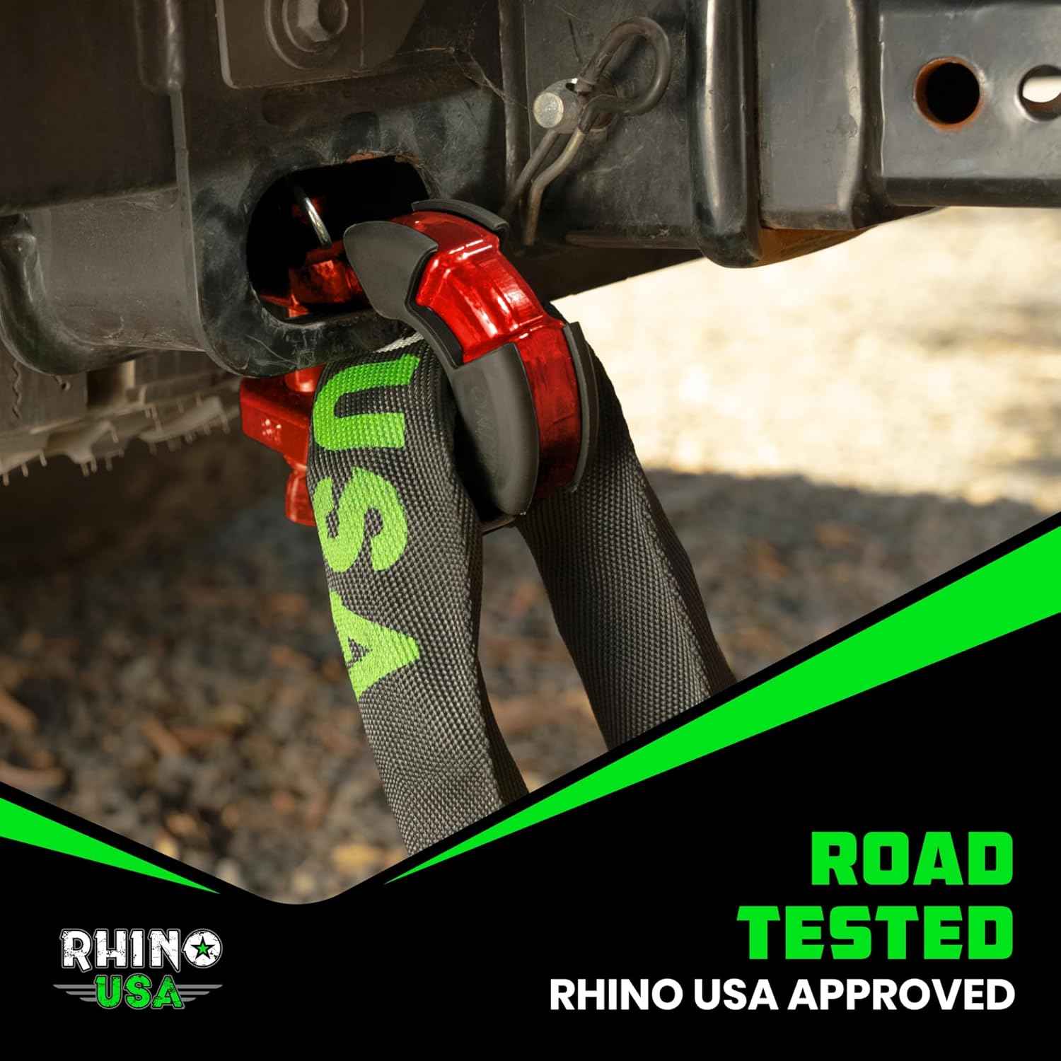 Heavy-Duty Rhino USA Super D Ring Shackles 2-Pack - 70,548lb Break Strength for Towing & Off-Road Recovery (Red)