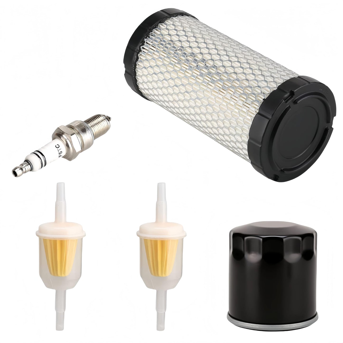 GENOUR EZGO RXV & TXT Tune Up Kit (2008-2025) – Replaces OEM 611879, Includes Air/Oil/Fuel Filters & Spark Plug, 4-Cycle Gas Golf Cart Maintenance for Kawasaki Engine
