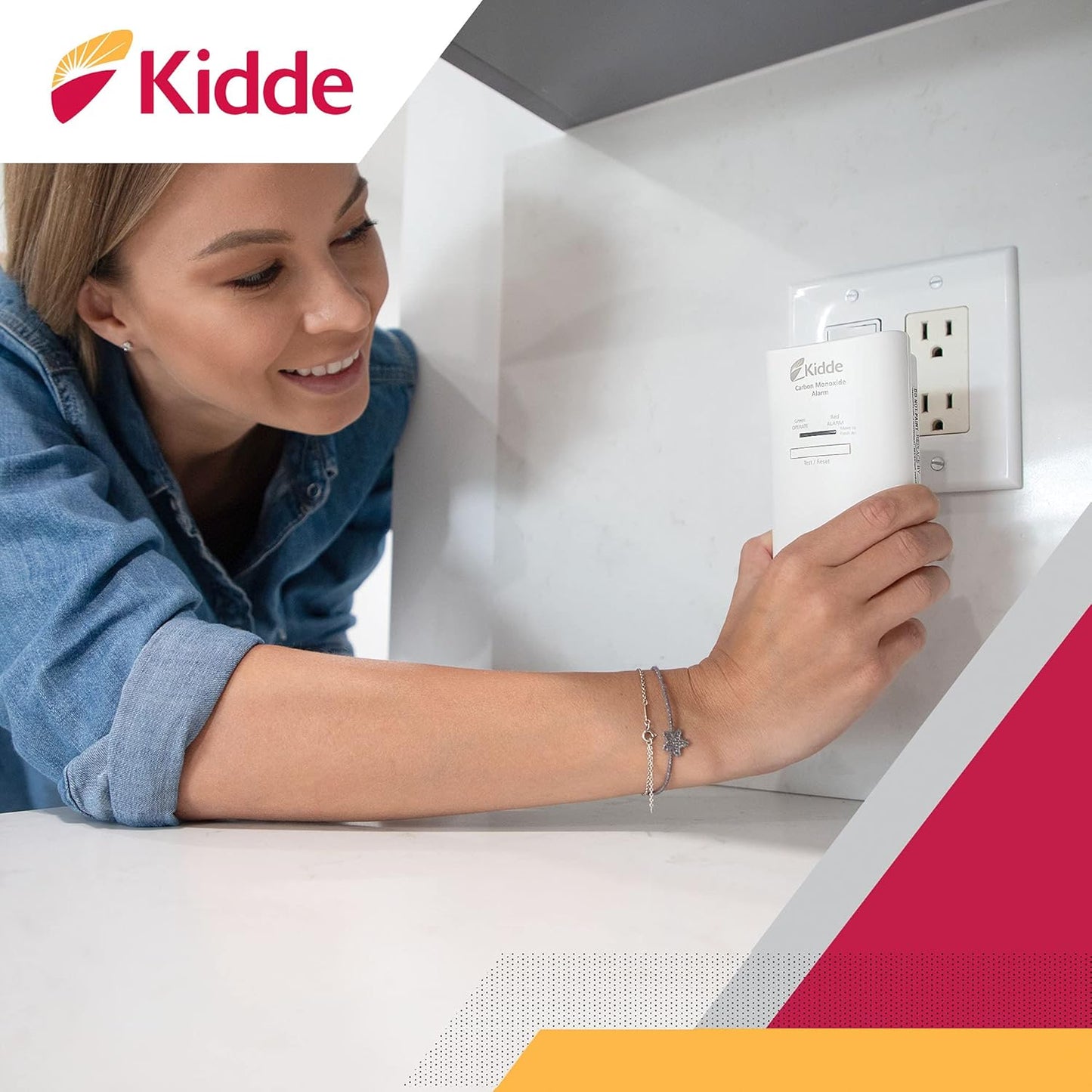 Kidde Plug-In Carbon Monoxide Detector with Battery Backup & Test-Hush Button