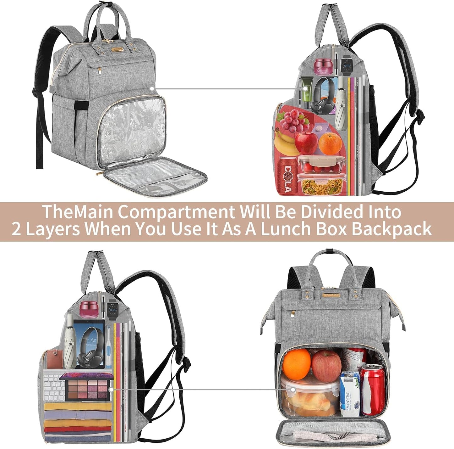 Skiennix Insulated Lunch Bag Backpack - Versatile Cooler for Men & Women | Perfect for Work & School