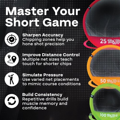 PGA Tour Golf Practice Aids by Golfgen: Premium Chipping Nets, Putting Rings, & Targets, Indoor & Outdoor Training, Improve Accuracy & Control, Master Putting and Chipping, Portable for On The Go