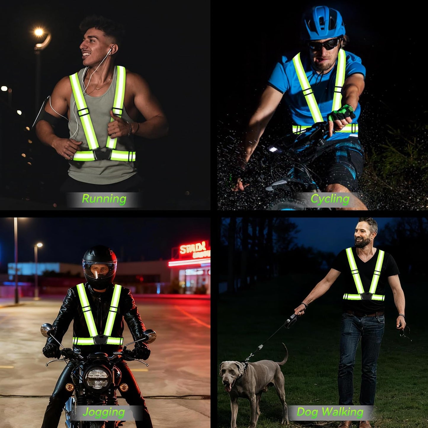 Skiennix Reflective Vest | High Visibility Adjustable Safety Gear for Running, Hiking, Dog Walking