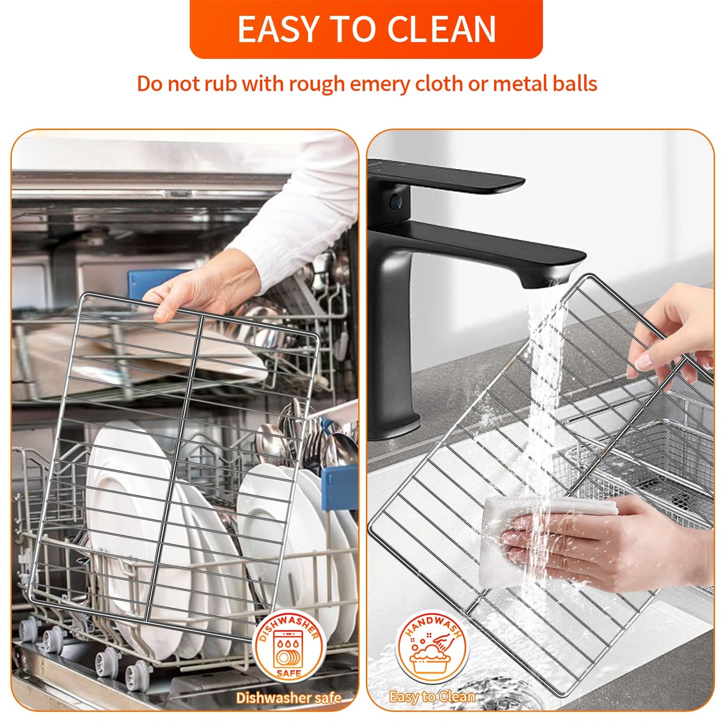 GWY Air Fryer Wire Rack for Emeril Lagasse 26 QT Extra Large Air Fryer, 12.5''*11.5'' Stainless Steel Air Fryer Replacement Parts Accessories Roasting Steamer Grill Racks