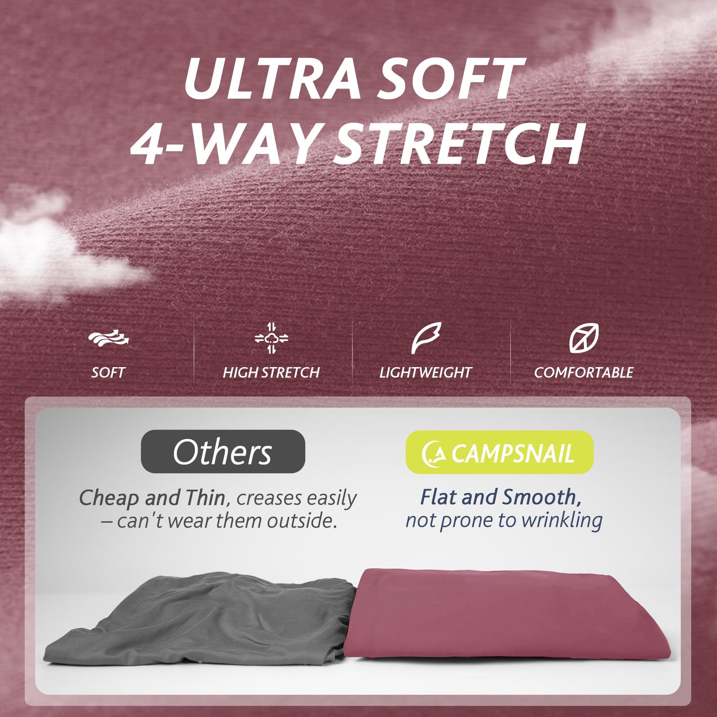 CAMPSNAIL 4 Pack Joggers for Women - Sweatpants with Pockets Lightweight Comfy Yoga Pants for Workout Travel Lounge