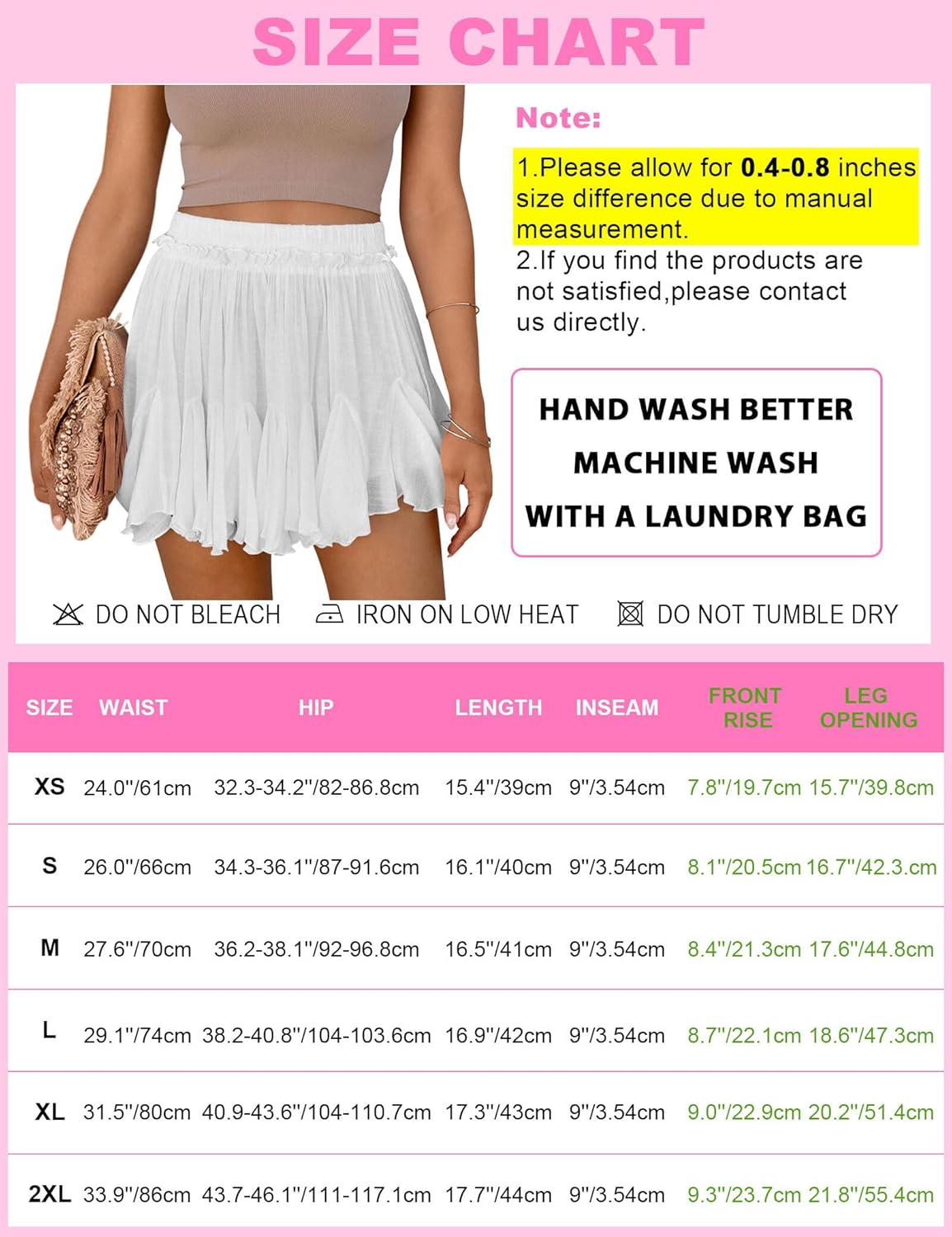 Skiennix Women's Flowy Shorts - Casual Linen Boho Ruffle Mini Skorts with Pockets | Trendy High Waist Summer Style