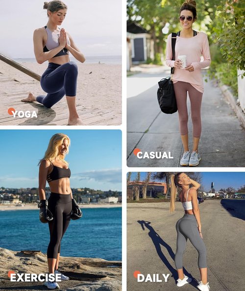 GAYHAY High Waisted Capri Leggings - Soft Slim Yoga Pants for Running & Cycling | Women's Activewear