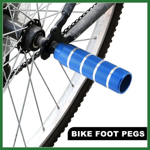 Motoforti 4pcs Aluminum Alloy Rear Foot Pegs Footrests Universal Blue for BMX MTB Bike Bicycle Fit 3/8 Inch Axles Long-Lasting