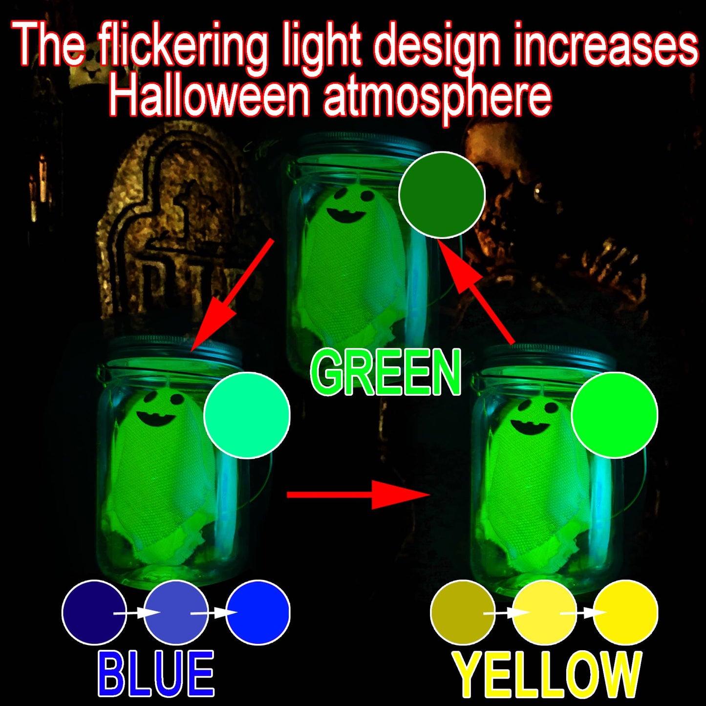 mishunyus 3 Pack Halloween Crafts for Kids -Light up Ghost Lantern DIY Jars Kit, Halloween Crafts for Kid Ages 4-12, Indoor/Outdoor Haunted House Decor