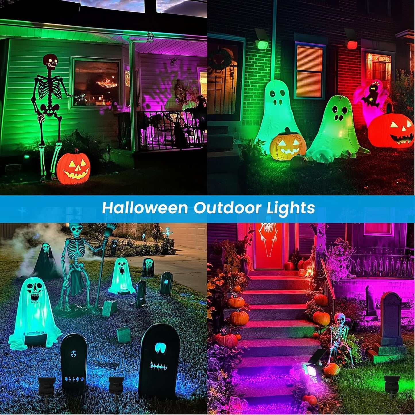 VOLISUN 8-Pack Solar Landscape Spotlights - IP67 Waterproof Uplights for Garden & Pathway, 27 LED Warm White, 3 Lighting Modes