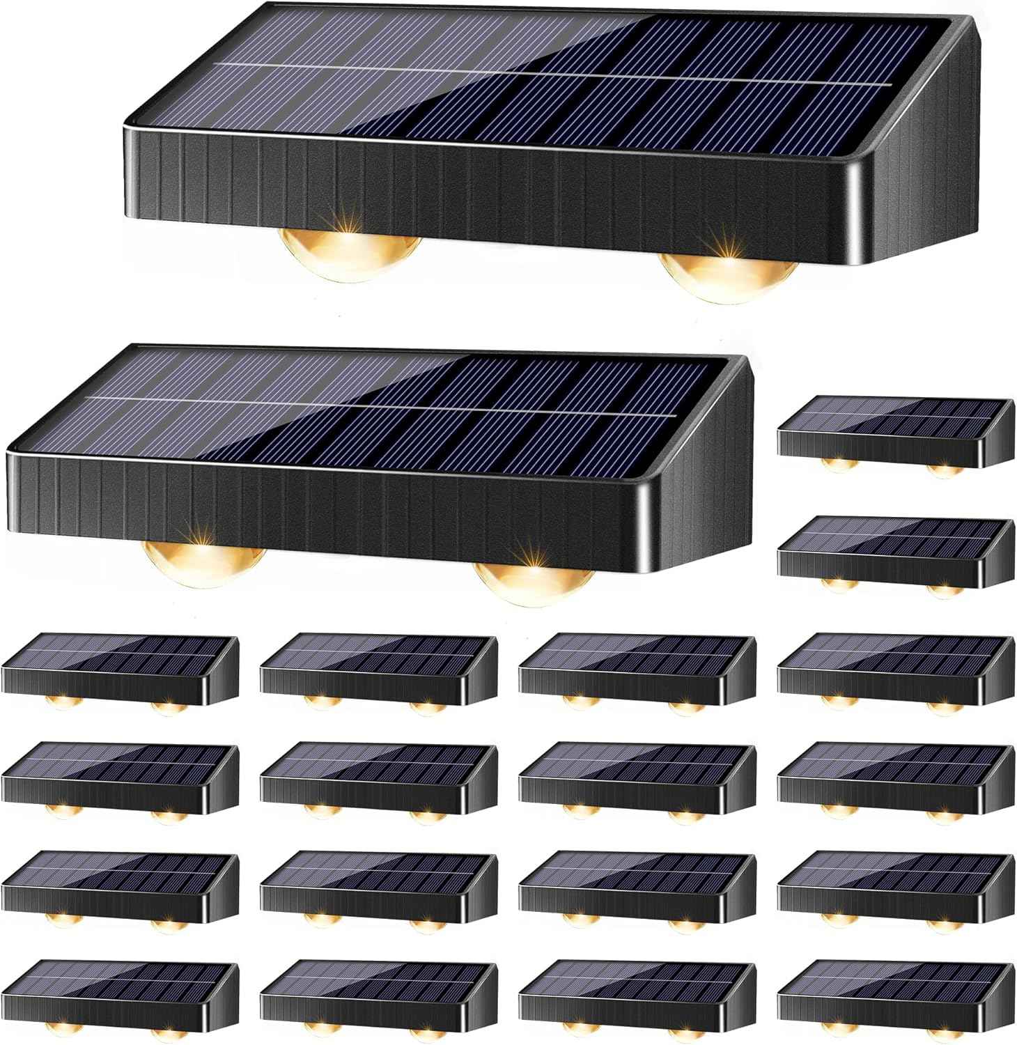Brizled 12-Pack Solar Fence Lights – RGB & White Color-Changing Outdoor Wall Lights, IP65 Waterproof for Decks & Stairs