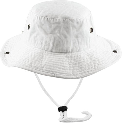 Hat Depot | Cotton Stone-Washed Safari Bucket Hat - Foldable, Double-Sided, Wide Brim