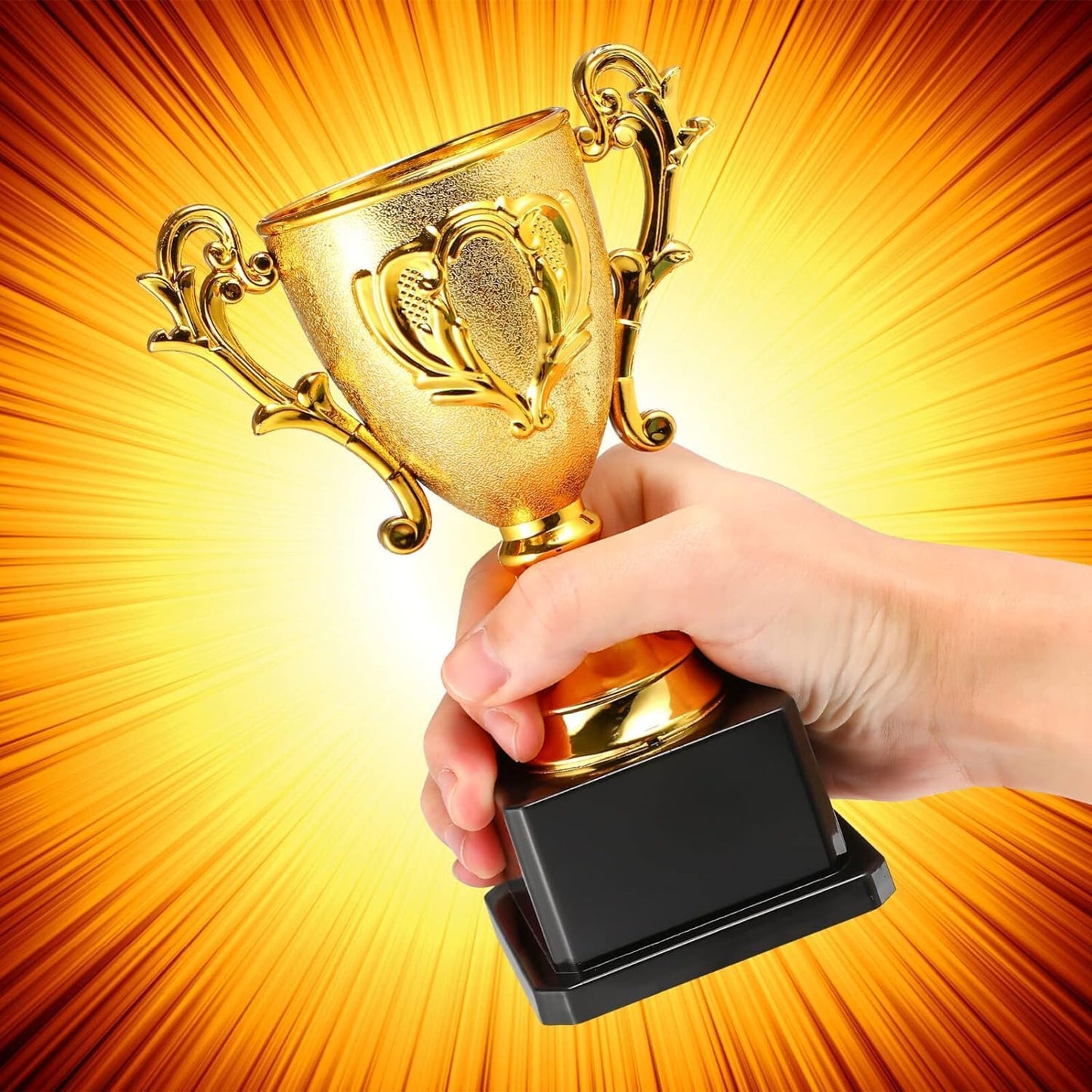 Premium Gold Plastic Trophy Cup Awards Ideal for Sports Tournaments Competitions and Parties