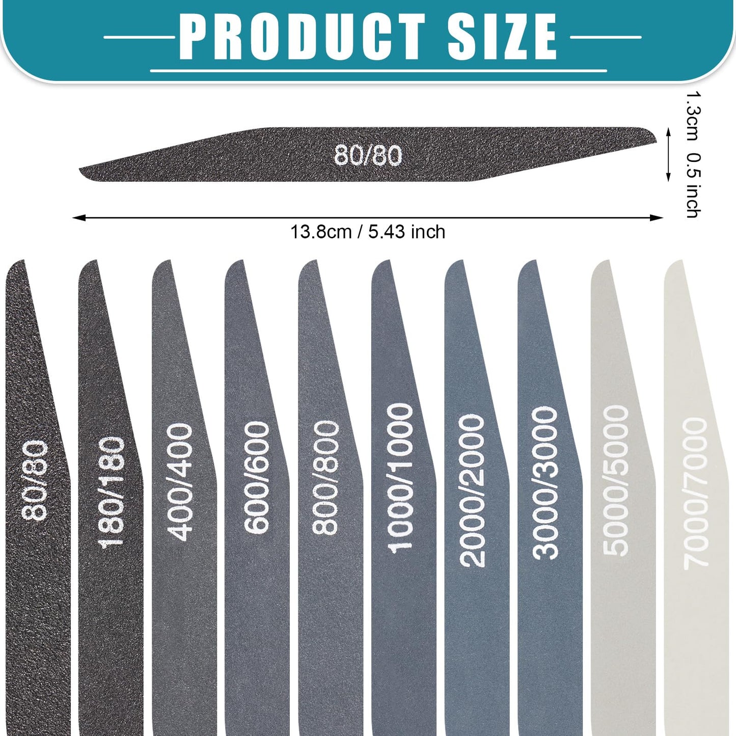 Wonderjune 40 Pcs Model Sanding Sticks Set Include 10 Polishing Sticks Assorted 30 Double End Matchsticks Fine Detailing Sanding Twigs Coded Abrasive Tools for Tight Spaces Models(Double Angle)