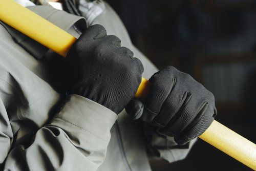 Robinson Outdoor Products Stretch Shooting Glove with Leather Palm and Durable Stretch Shell (Black, Medium)