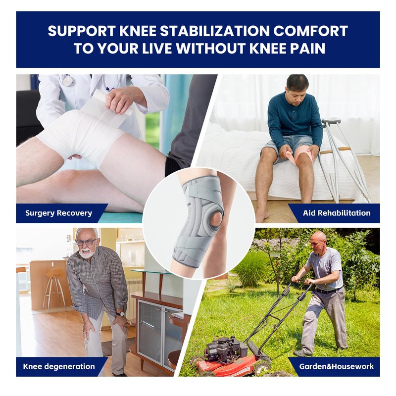 Galvaran Knee Brace for Meniscus Tear:Adjustable Knee Support for Maximum Knee Pain,Side Stabilizers for Injury or Surgery Recovery - Men and Women