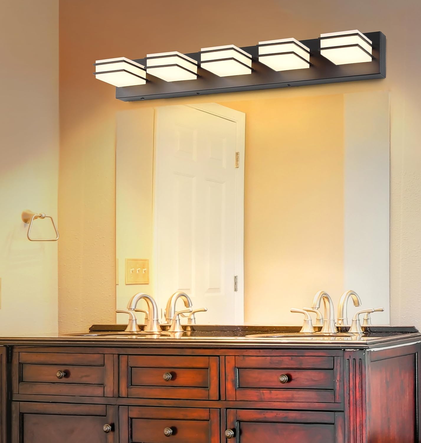 LED Chrome 3-Light Dimmable Bathroom Vanity Light Fixture - Modern Acrylic & Stainless Steel Over Mirror Lighting