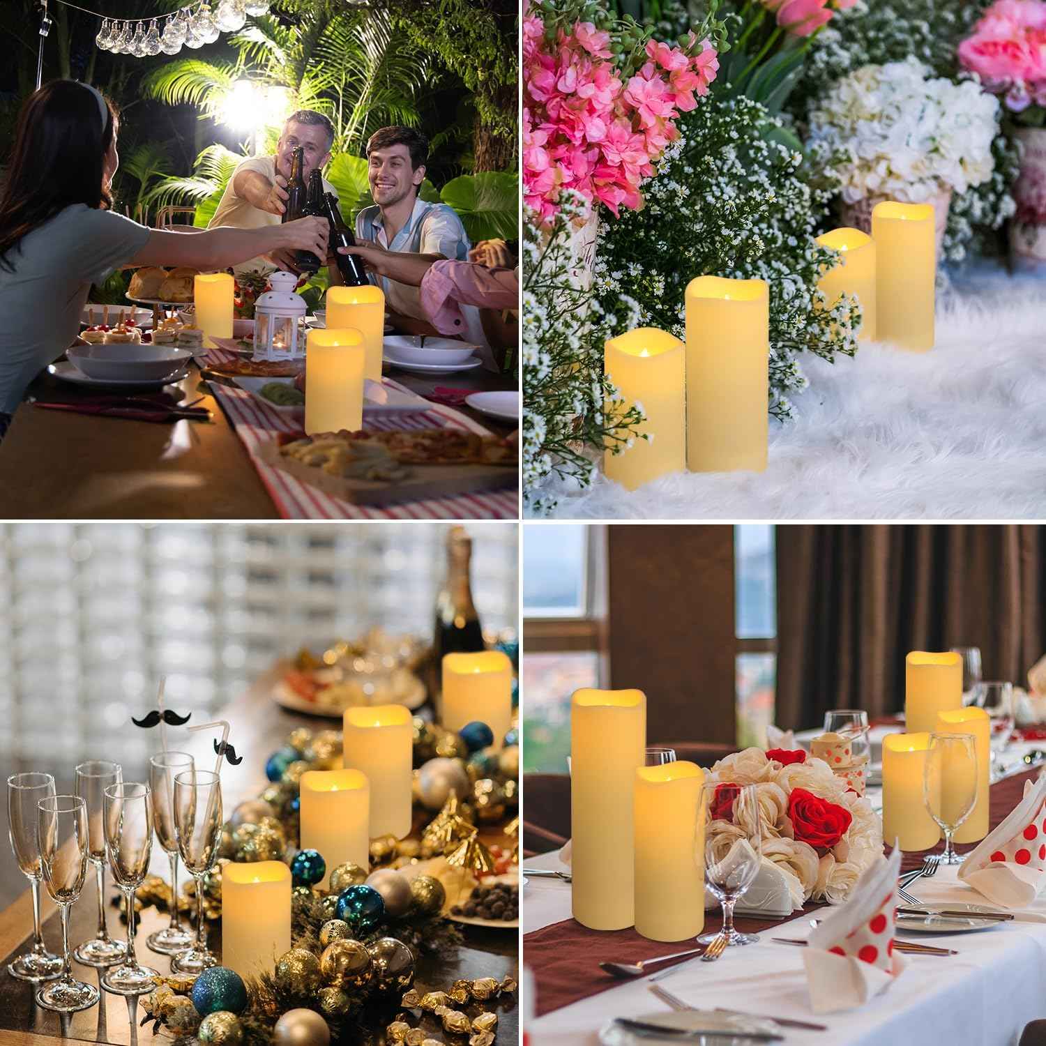 24-Pack Remote Control LED Flameless Candles - 3D Flame Timer Candles for Home, Weddings & Holidays