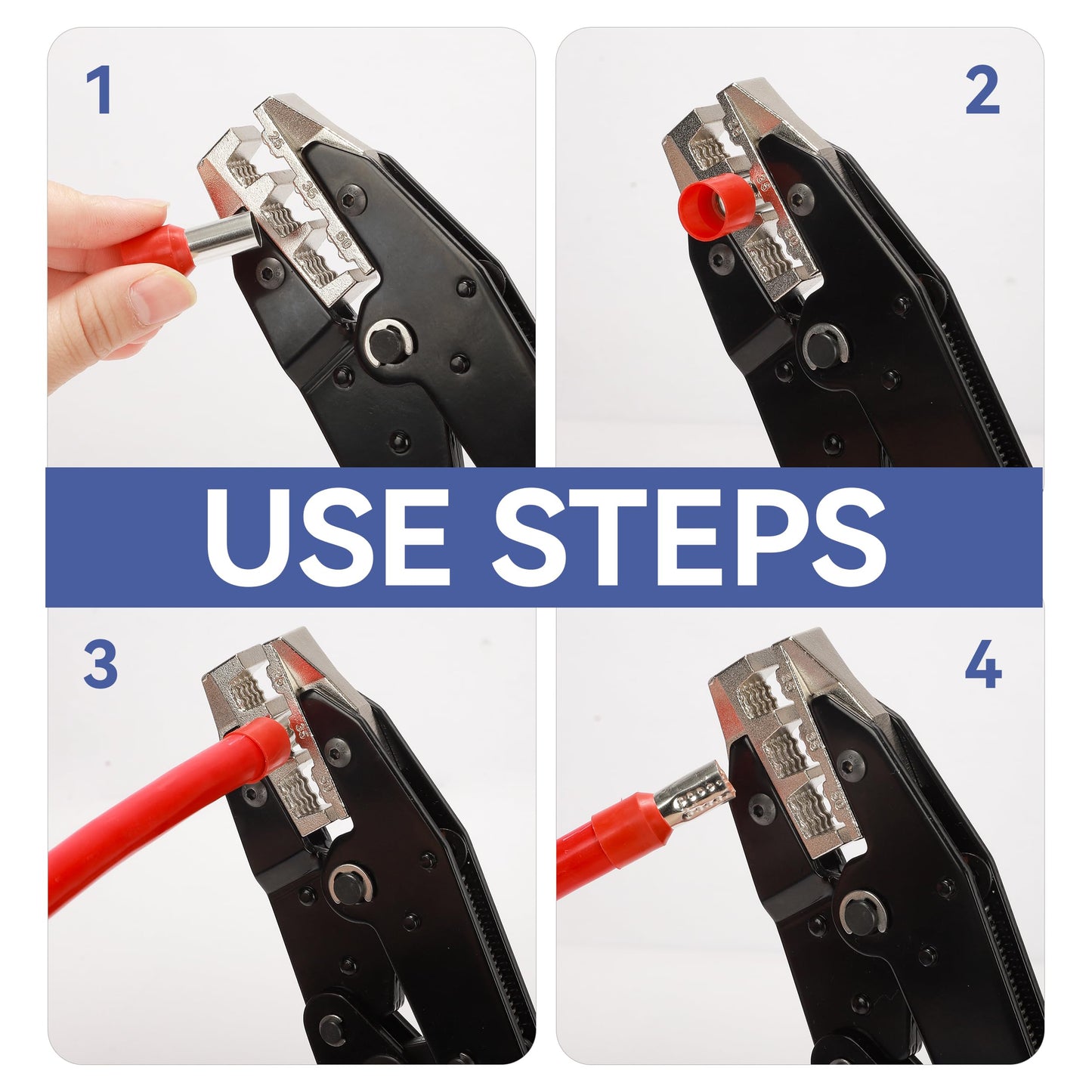 HKS 80PCS Wire Ferrules Connectors - AWG2-35.0mm² Copper Barrel Pin Cord Ends Insulated Ferrule Terminals for Wiring Electrical Crimp E35-16 Black