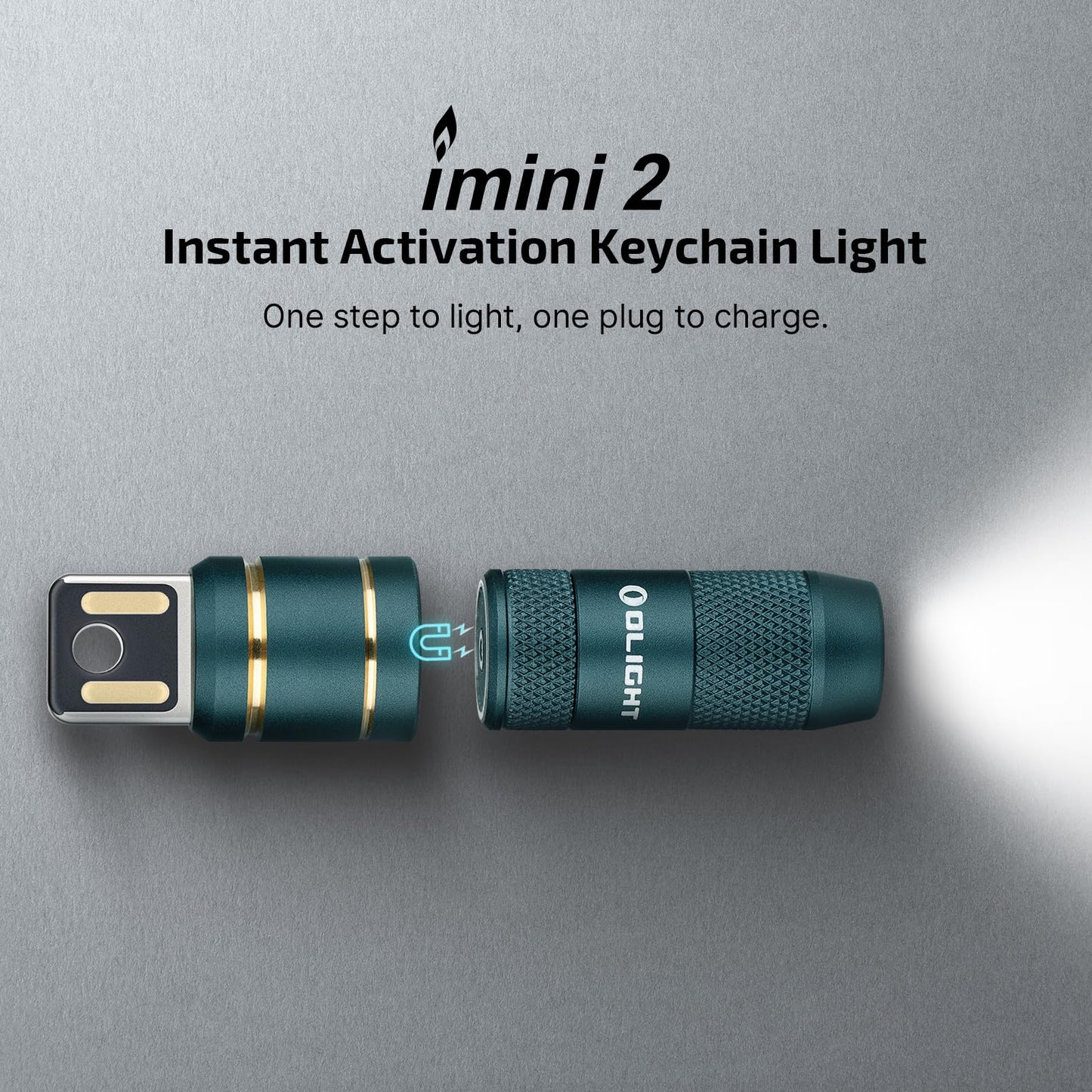 OLIGHT IMINI 2 EDC Rechargeable Keychain Flashlight, 50 Lumens Compact and Portable Mini LED Keyring Lights with Built-in Battery Ideal for Everyday Carry and Emergencies (Dream Blue)
