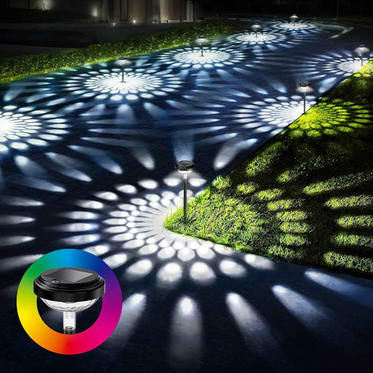10 Pack Waterproof Solar Pathway Lights - Bright Multicolor & Warm White LED for Garden, Yard, Walkway & Patio Decor