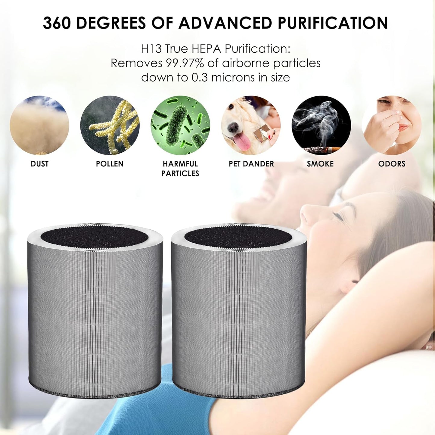 Winix C610 Air Purifier Replacement Filter Z - 2-Pack Compatible with Model 1712-0121-00