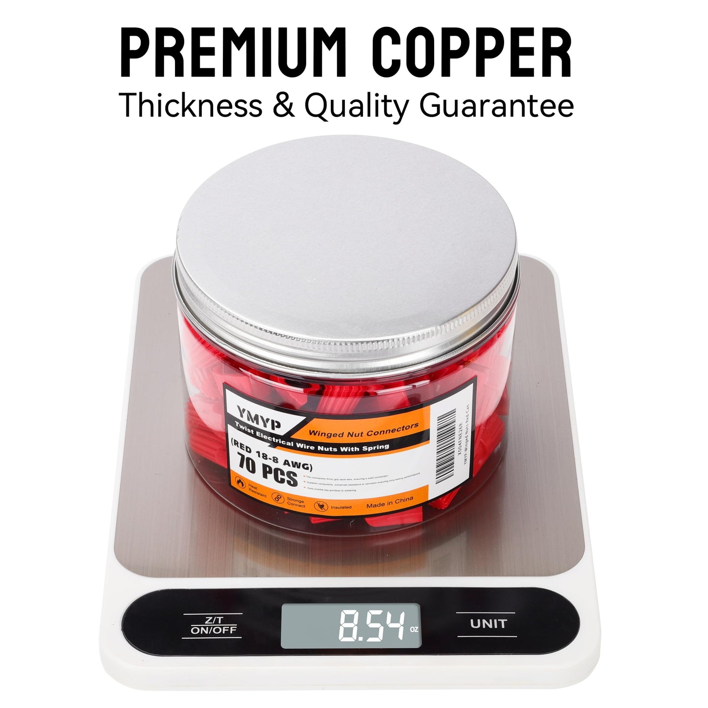 YMYP 70PCS Winged Wire Nut Connector - AWG 18-8 Red - Insulated Insert Twist Electrical Wire Terminal with Spring, Portable Wire Caps for Quick Connection