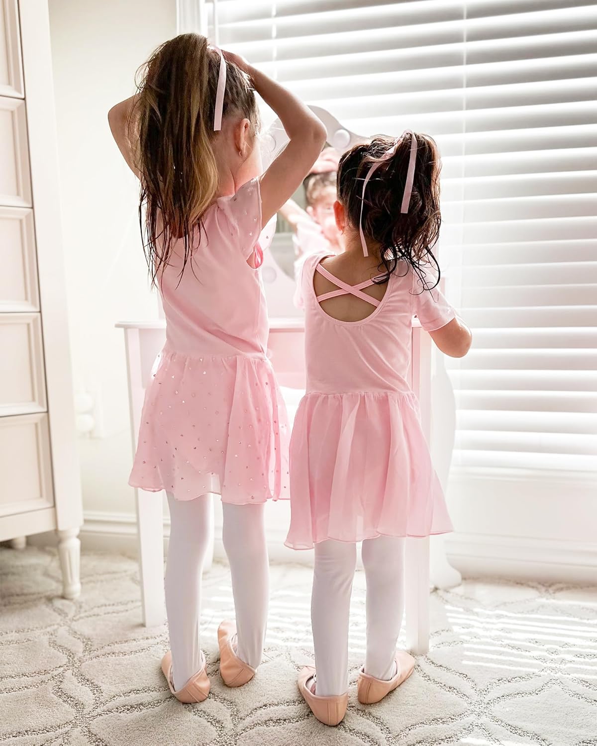 Stelle Ballet Leotard for Girls - Criss-Cross Bow Back Dance Outfit with Skirt | Toddler to Big Kid Sizes