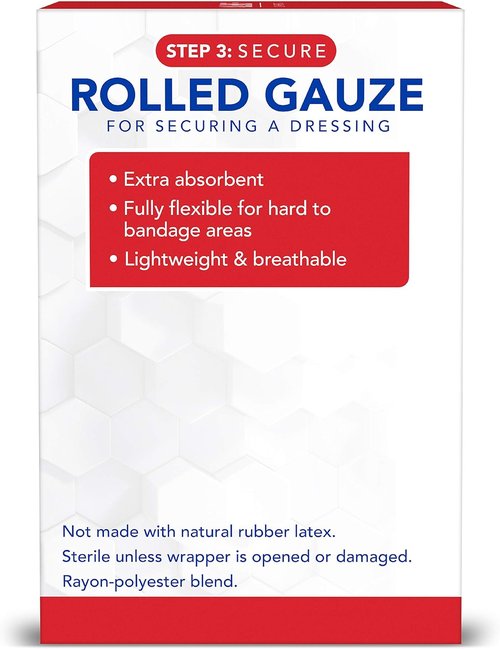 All Health Rolled Gauze Pads - 3" X 2.5 Yds for Wound Care | White, 10 Count