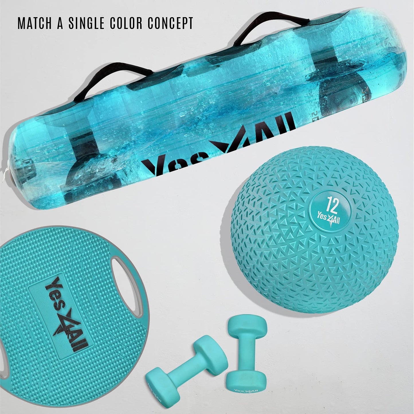 Yes4All Slam Balls, 10-40lb Weighted Ball Weight, Durable PVC Sand Filled Workout Dynamic Slam Ball for Strength Training
