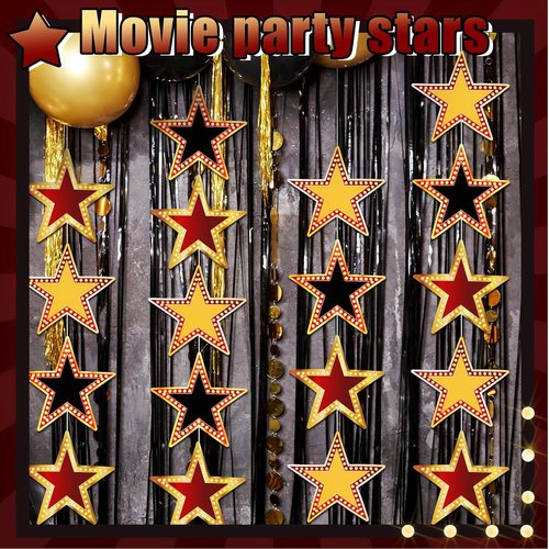 Geosar Movie Star Cardboard Cutouts - 48 Pcs Red Carpet Awards Night Decor | 11 Inch Size