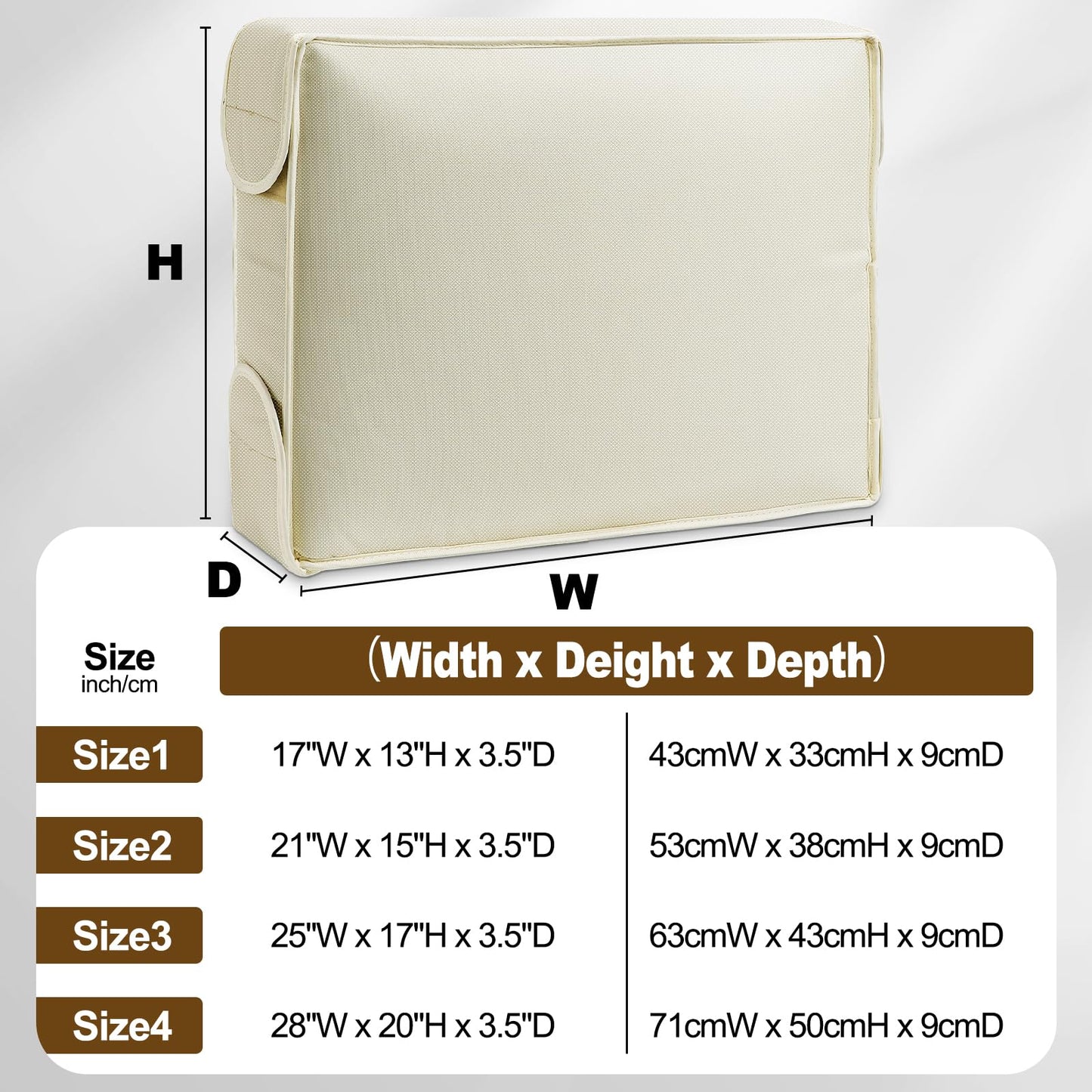 Air Conditioner Cover Indoor - Window Ac Covers for Inside, Windproof, Dustproof and Waterproof Window Air Conditioner Cover for Winter, Insulation for Wall Ac Unit 17"W x 13"H x 3.5"D, Beige