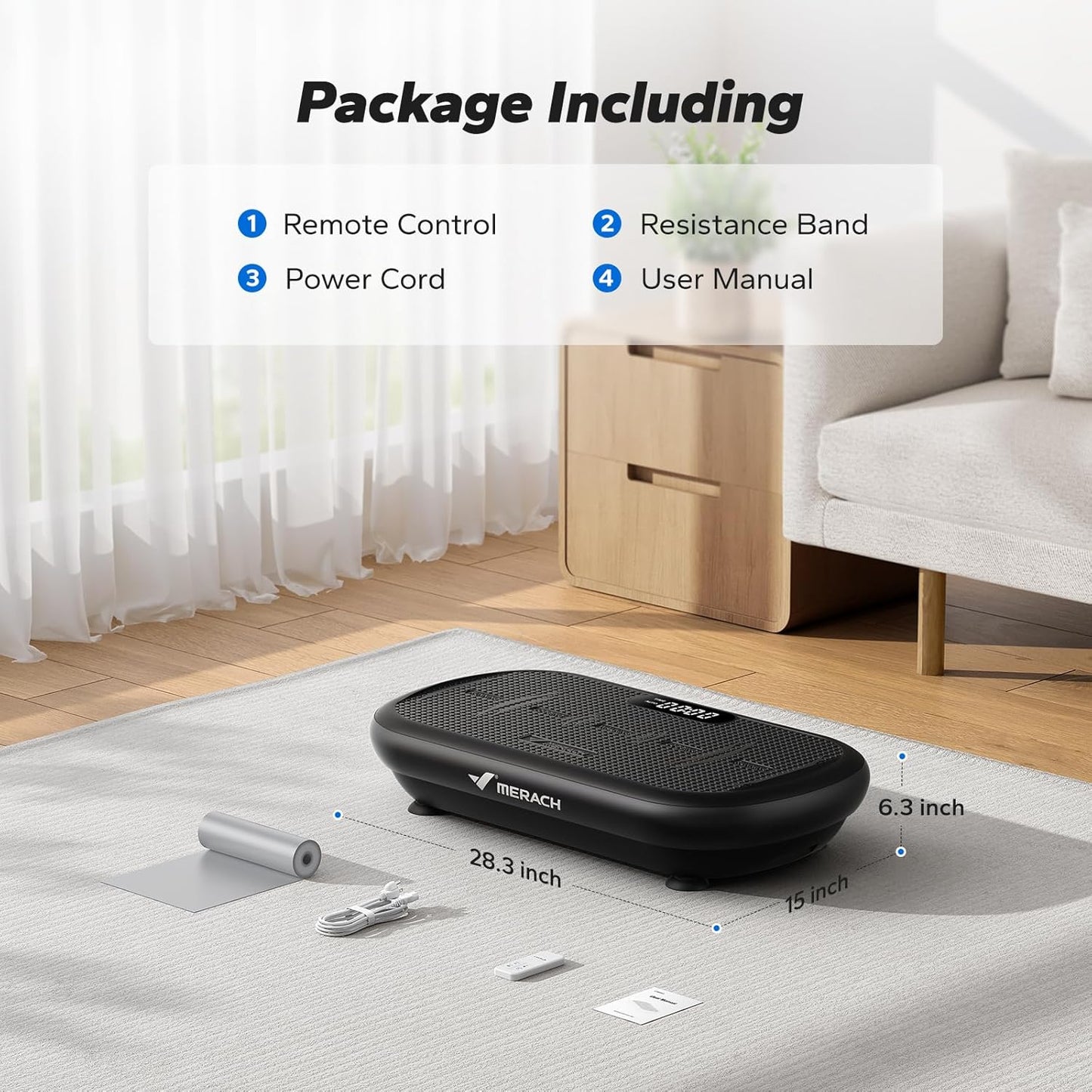 MERACH Vibration Plate Exercise Machine - 440 Lbs Capacity, Bluetooth & Silicone Pedal for Weight Loss & Lymphatic Drainage