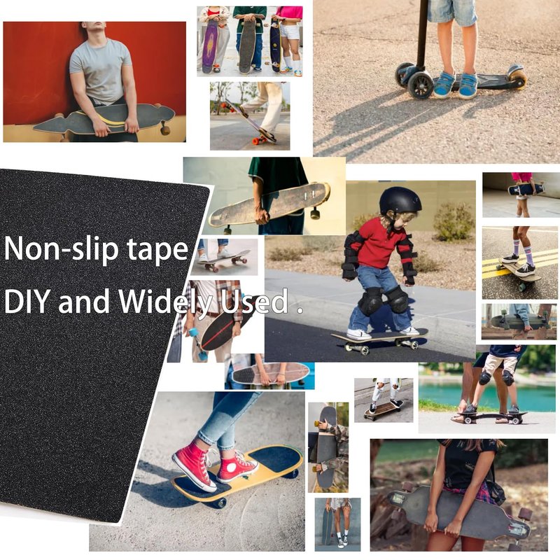 MYANGHAOT Premium Skateboard Grip Tape 39.4” - Single Sheet, Superior Traction Non Slip Tape for Skateboard, Stair (Black)