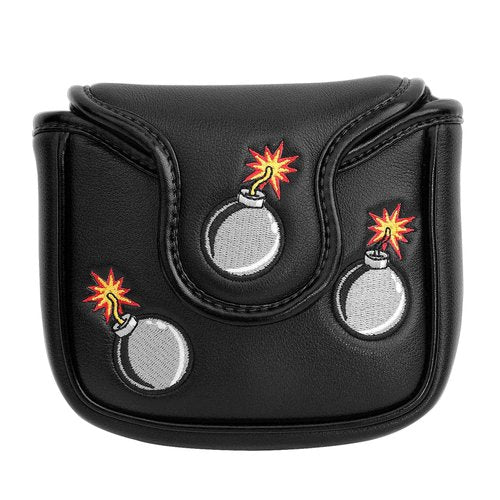 SHABIER Black Golf Putter Cover with Tiger Shark Design Golf Large Mallet Headcover
