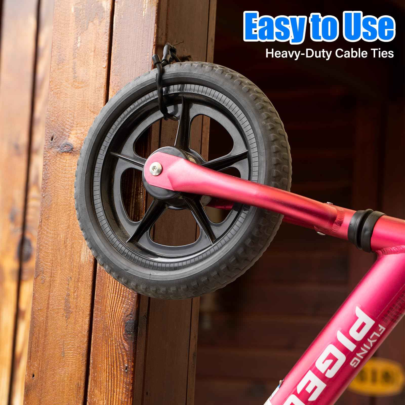 OCTOXEQA Reusable Rubber Twist Ties - 32-Inch Bendable Heavy Duty, Black Silicone Ties for Bundling and Holding, Indoor/Outdoor Use (8pcs)