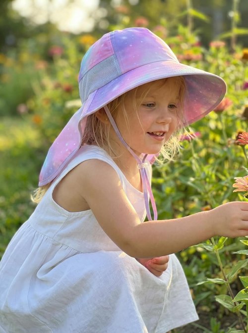 Icolor Kids Sun Hat - UPF 50+ Sun Protection Bucket Hat with Neck Flap | Toddler Summer Beach Hat for Ages 3-10