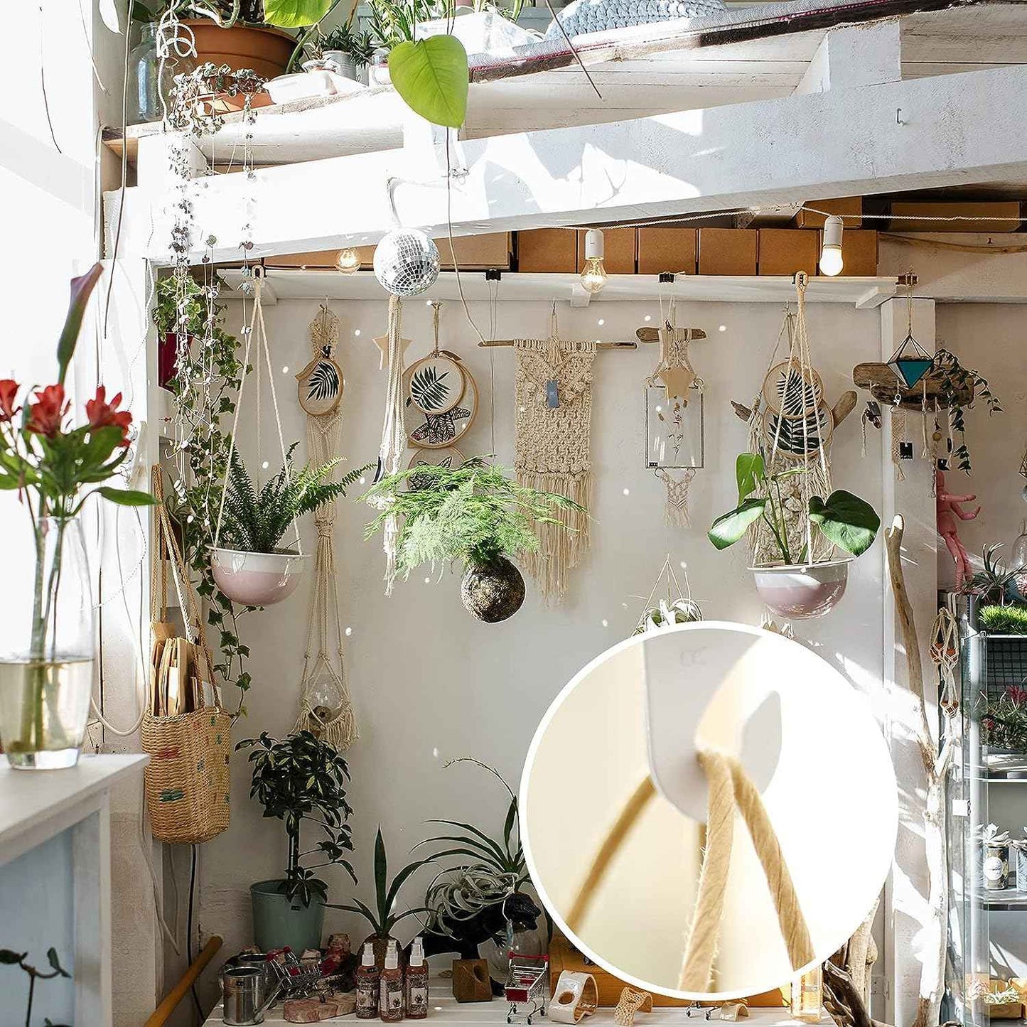 OALEN 60 Drop Ceiling Hooks for Classrooms & Offices, White Heavy Duty Ceiling Hooks for Hanging Plants & Decorations, Metal T-Bar Hooks for Suspended Drop Ceiling Tiles