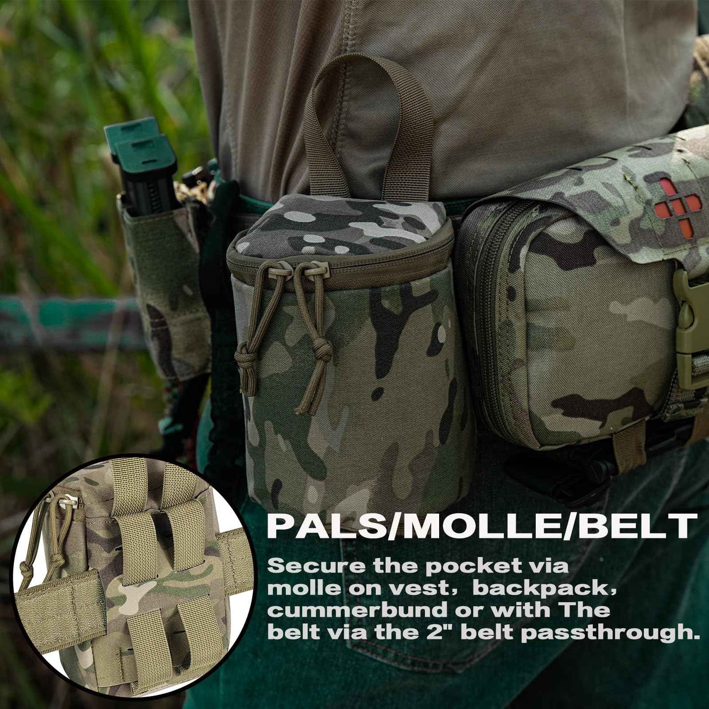 Lonloke Tactical NVG Pouch,MOLLE Night Vision Carrying Case,Soft Padded Multi-Purpose Utility Pouches. (MC)