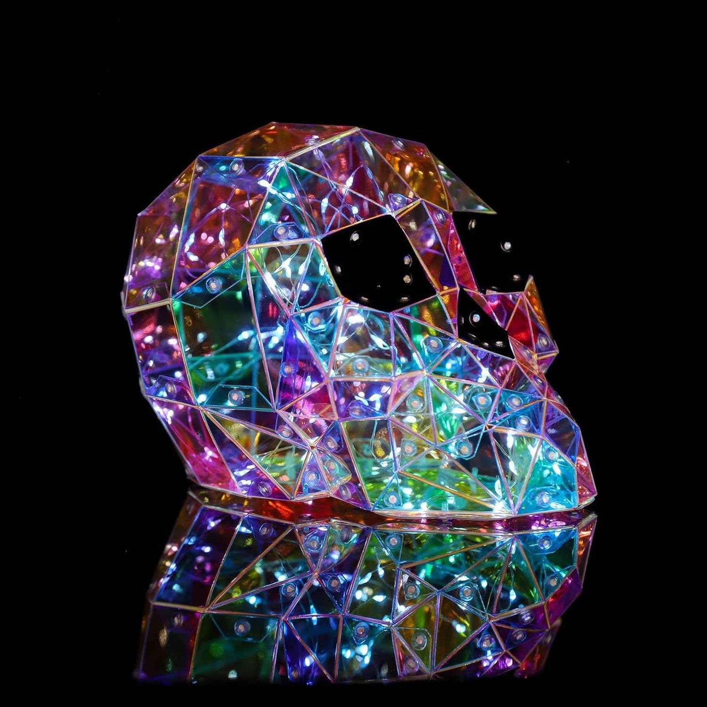 Spooky Ghost LED Lights - 2 Pcs Prismatic Iridescent Halloween Decorations for Indoor Use