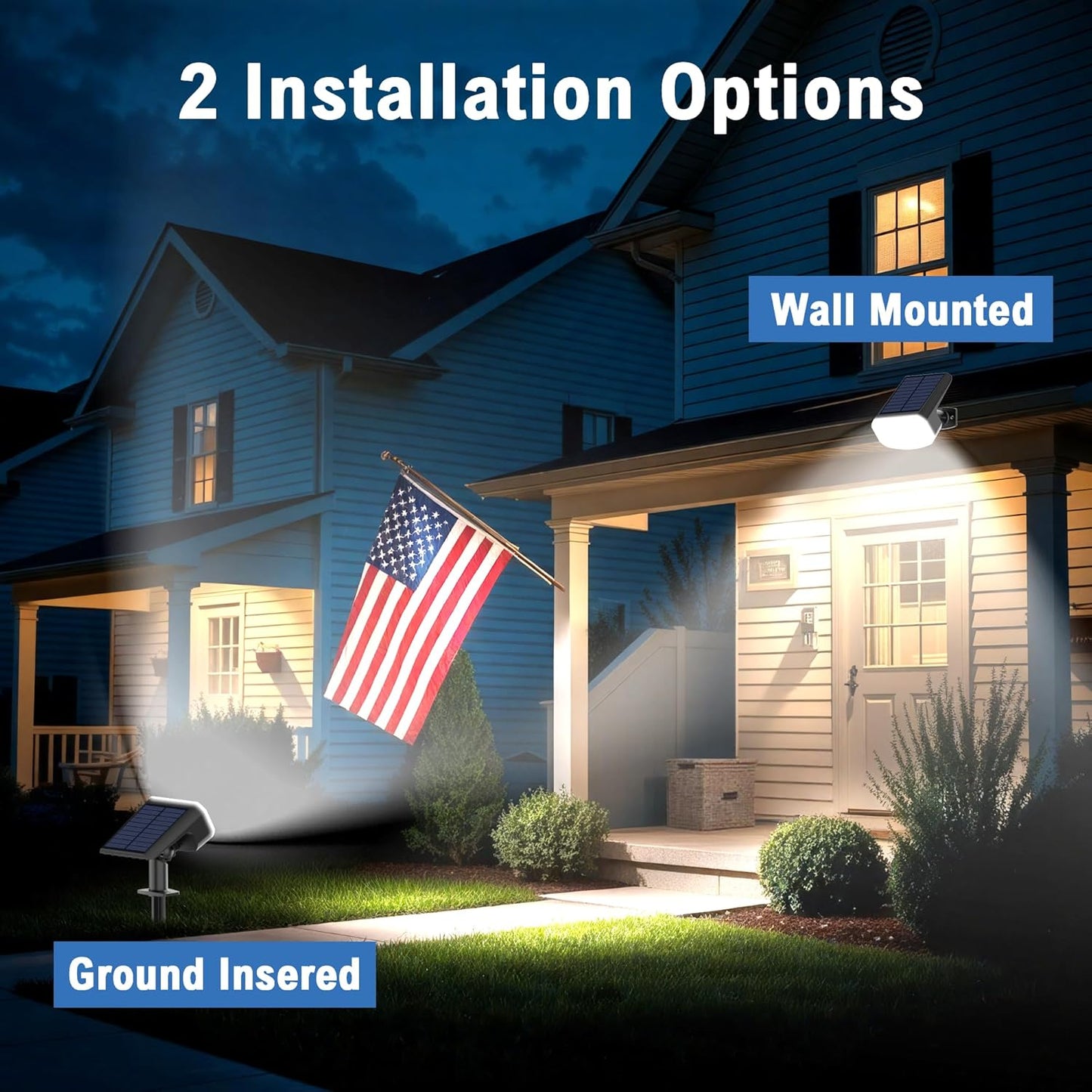 Super Bright Solar Spot Lights - 6 Pack, Waterproof IP65, 2 Color Temperatures, 4 Modes for Outdoor Landscape