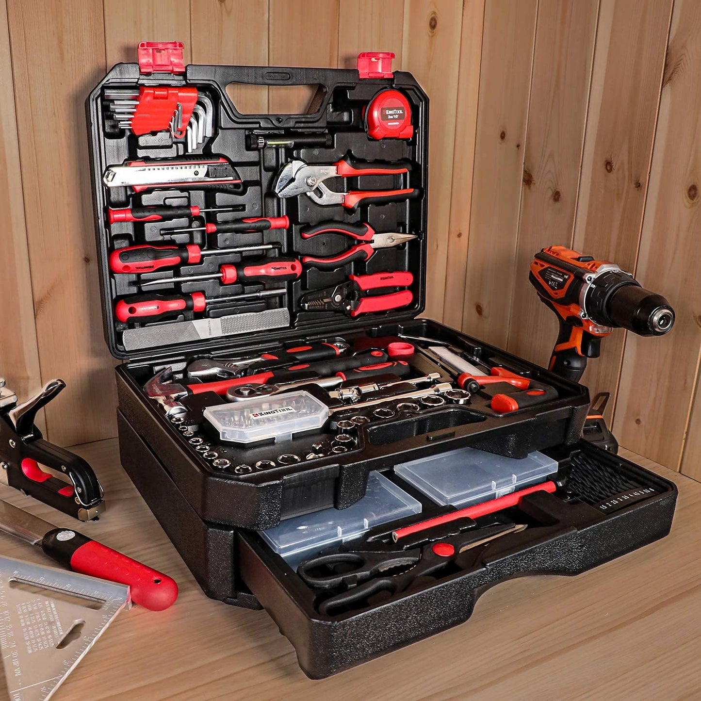 149-Piece KingTool Home Repair Tool Kit - Complete Mechanic Set with Toolbox for Home, Office & College