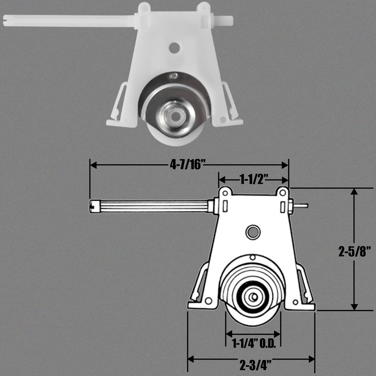 Lower Sliding Screen Door Rollers Replacement Kit Fit Andersen Parts #1997310 (1991 to Present), 1-1/4" POM Concaved Wheels, Edge Adjustable, 2 Pack