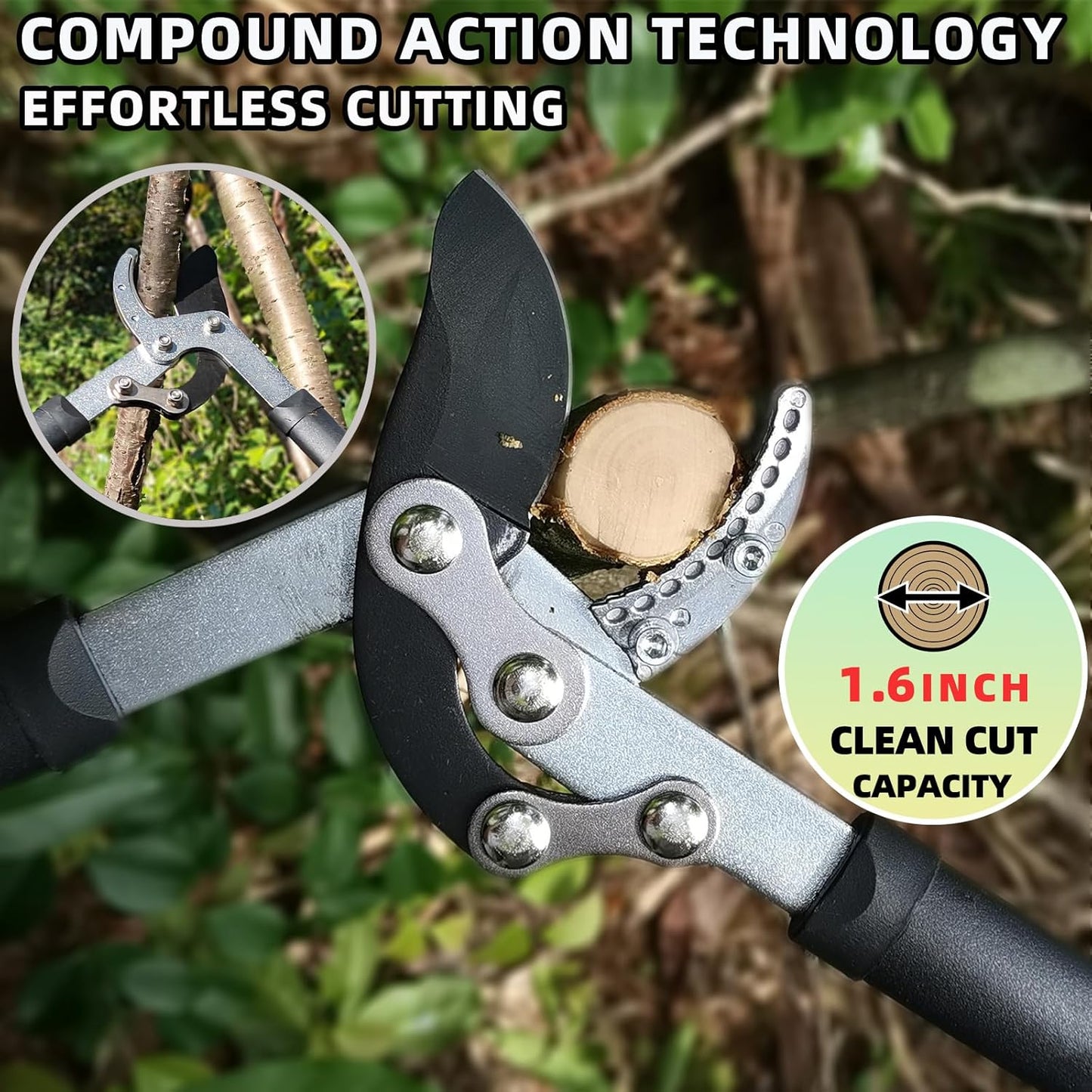 Heavy Duty 3-Piece Lopper & Pruner Set - Professional Hedge Shears for Garden & Yard Care