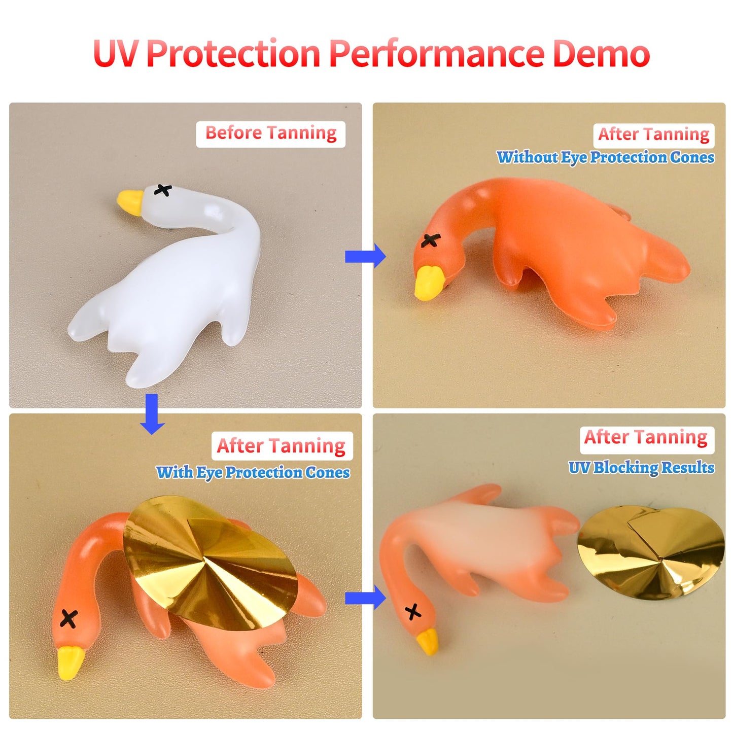 Iiglunatic Tanning Goggles, Tanning Eye Protection 50sets - Latex-Free Disposable for Stand-Up Tanning Beds, Salon & Home Use_Gold